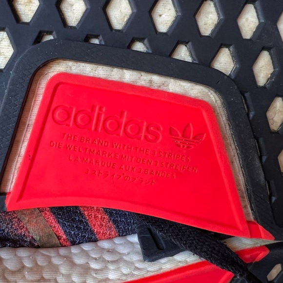 Adidas NMD R1 J Core Black Solar Red Orange Size 6 Sneakers. - Picture 16 of 17